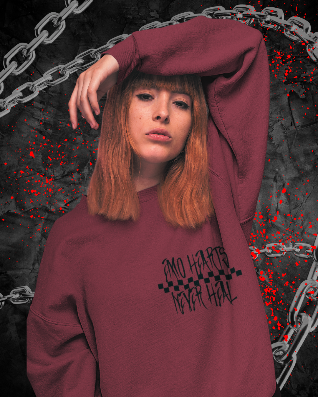 Emo Hearts Crewneck