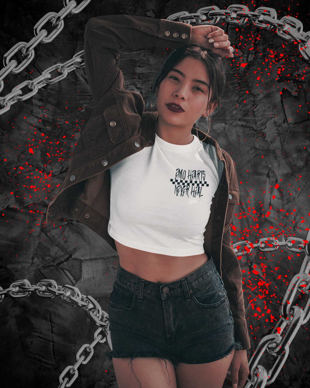 Emo Hearts Crop Top