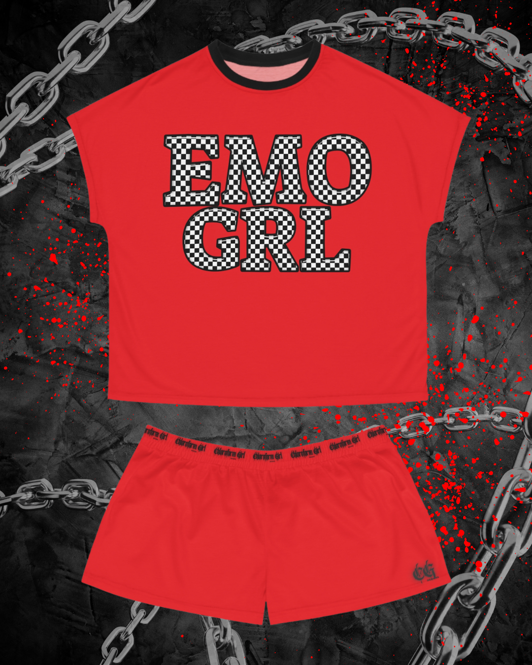 Emo Girl Short Pajama Set