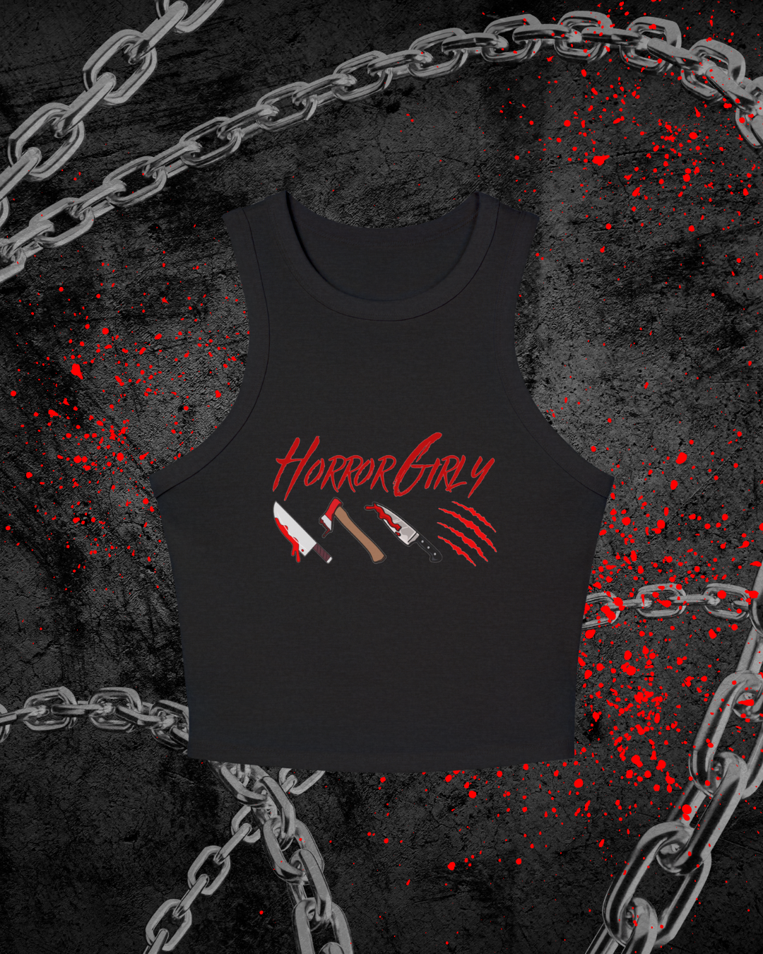 Horror Girly Racer Tank