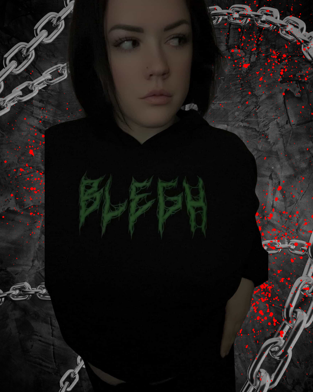 Blegh Drawstring Cropped Hoodie