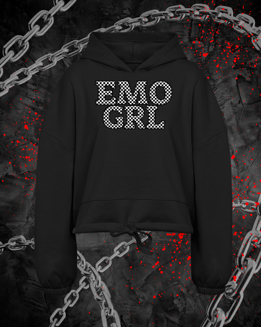 Emo Girl Drawstring Hoodie