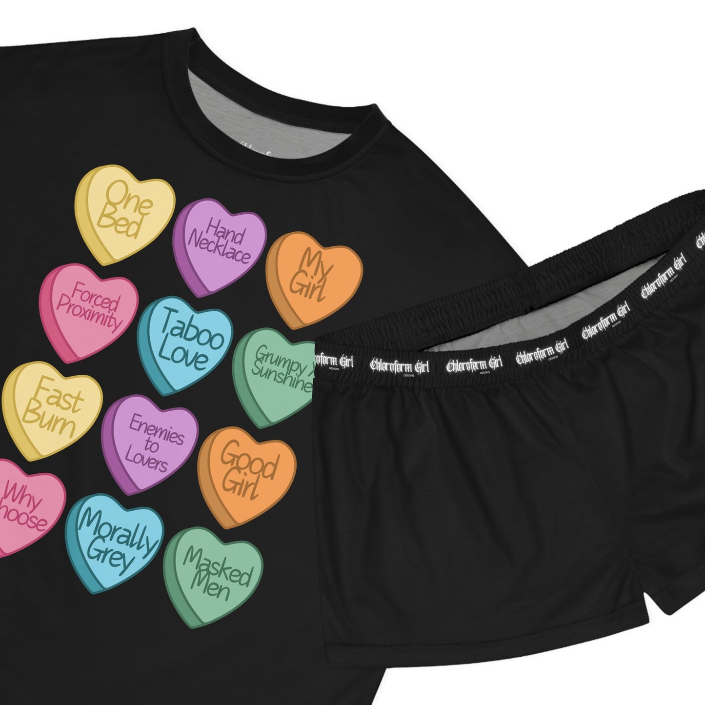 Dark Romance Candy Hearts Short Pajama Set