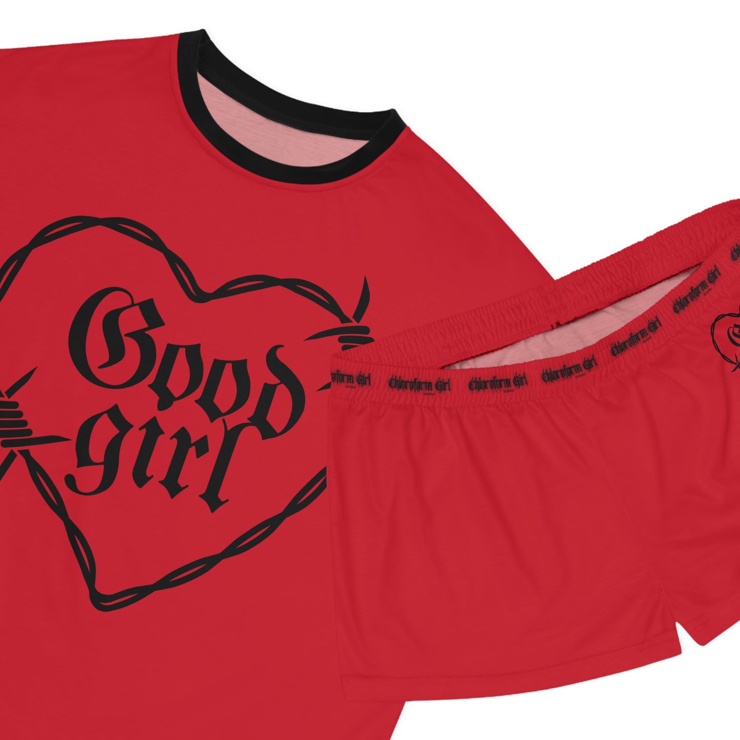 Good Girl Short Pajama Set (Red)