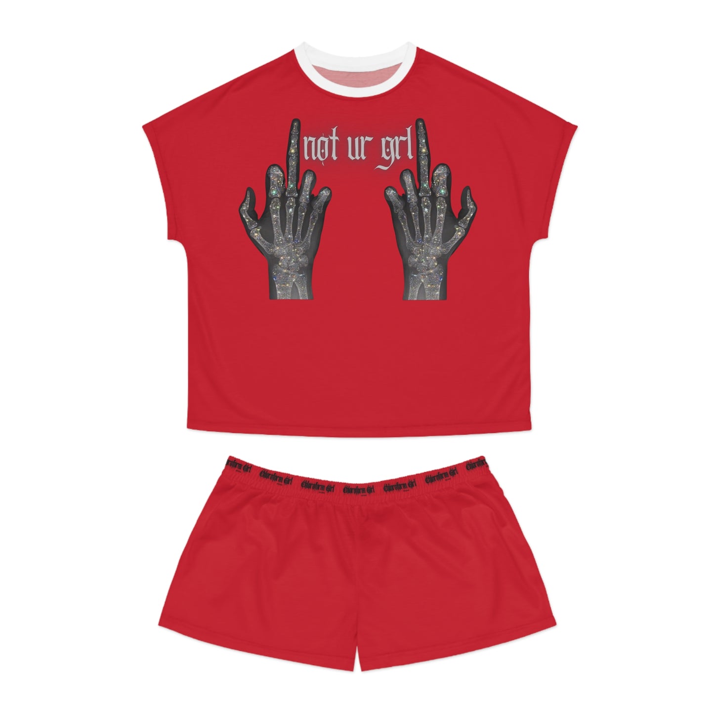 Not UR Grl Short Pajama Set (Red)