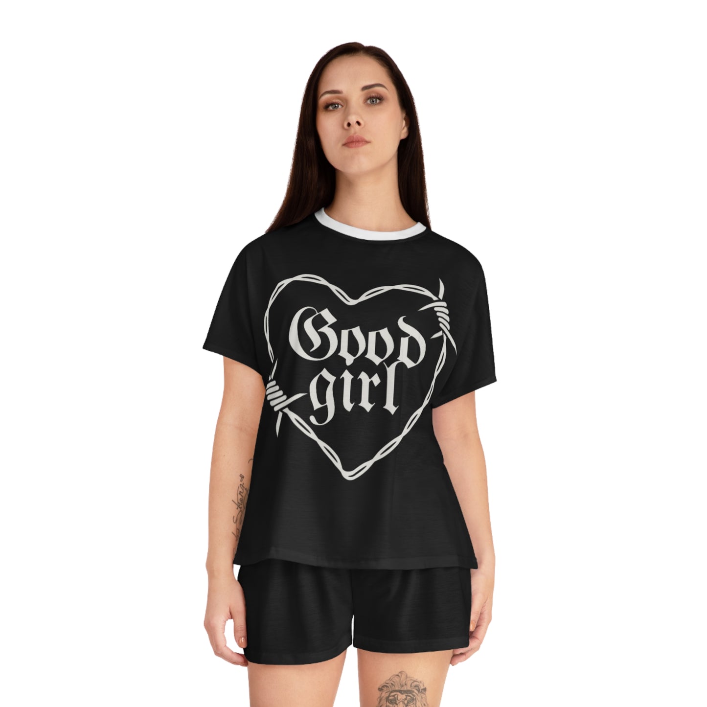 Good Girl Short Pajama Set (Black)