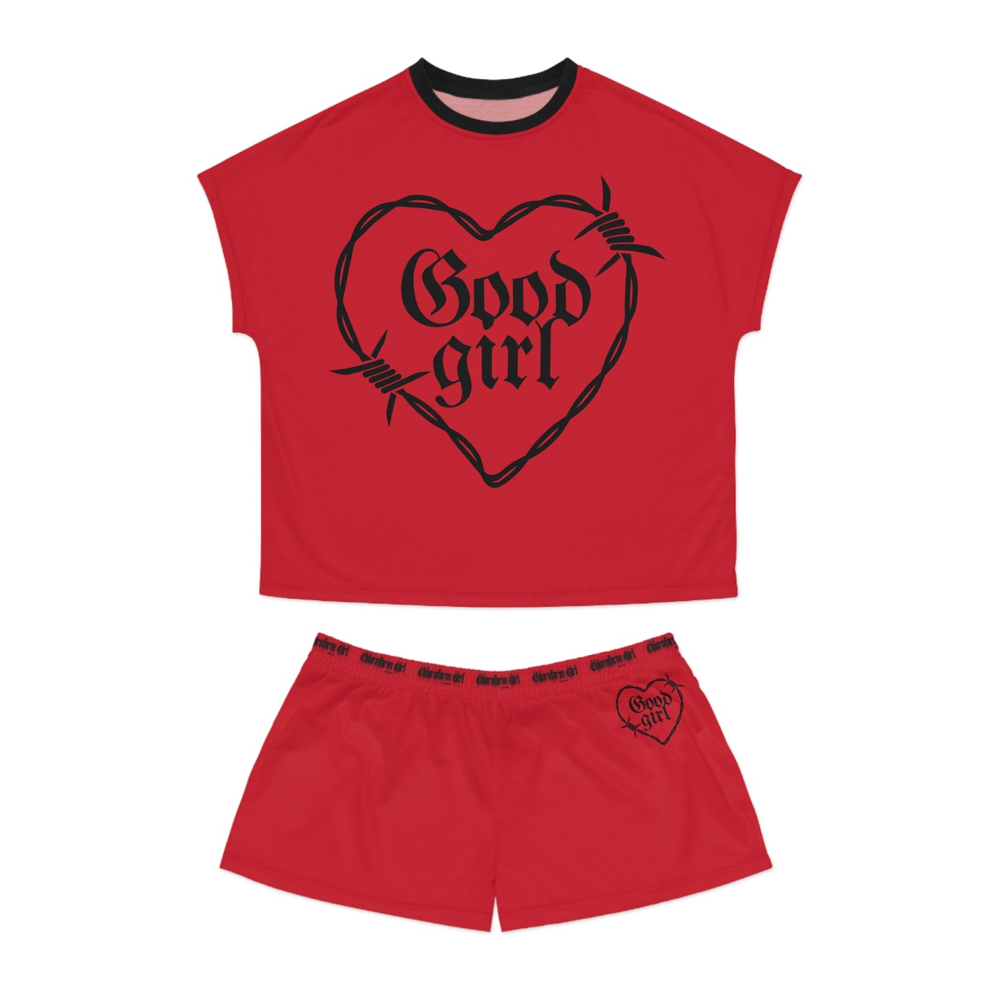 Good Girl Short Pajama Set (Red)