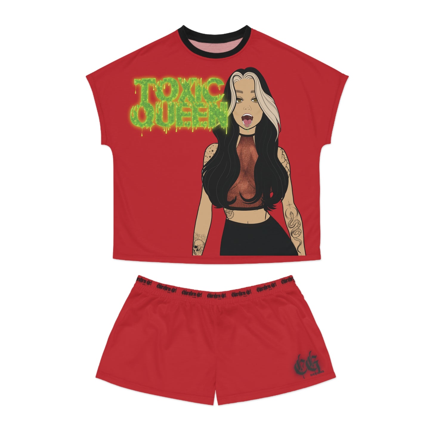 Toxic Queen Short Pajama Set (Red)