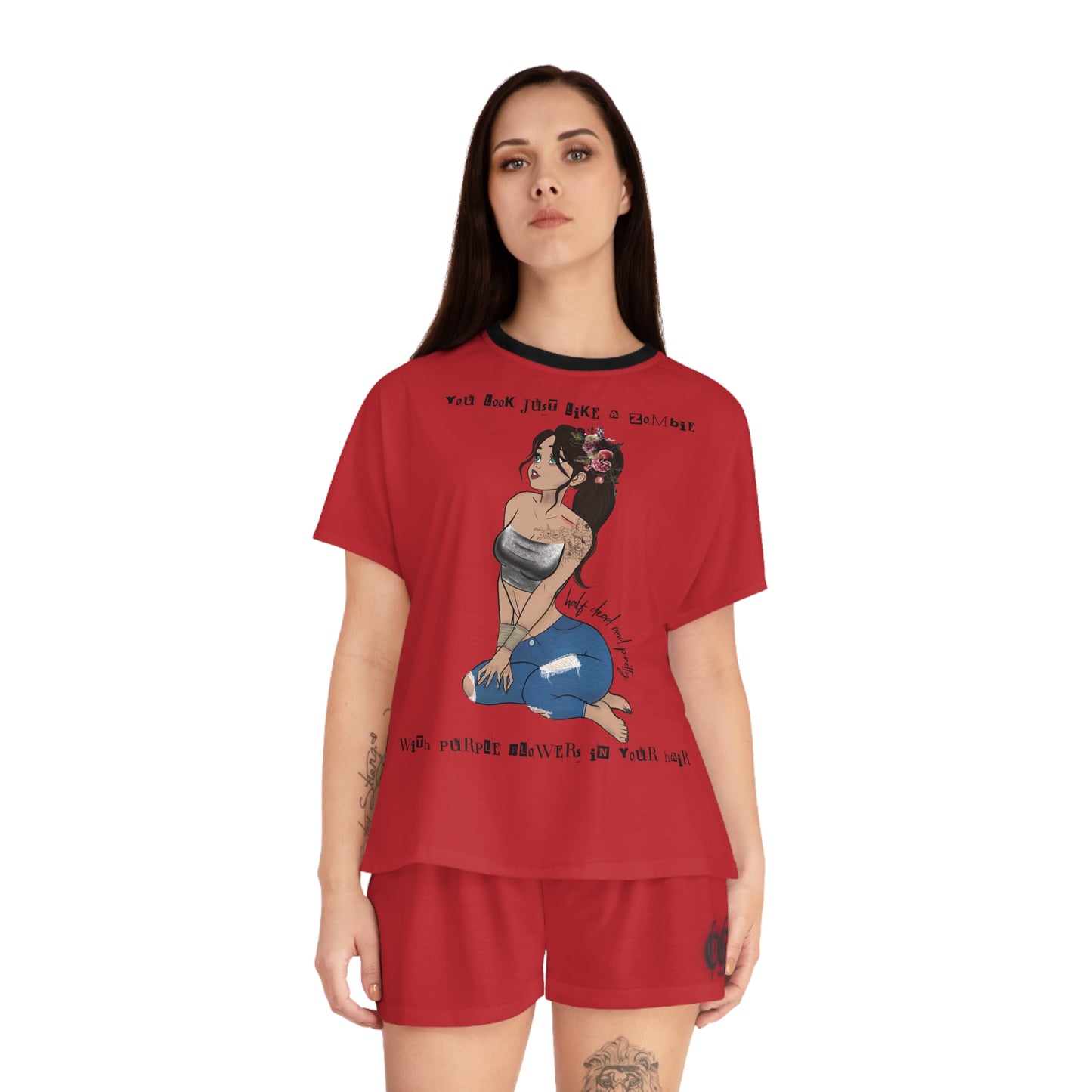 Chloroform Girl Short Pajama Set (Red)