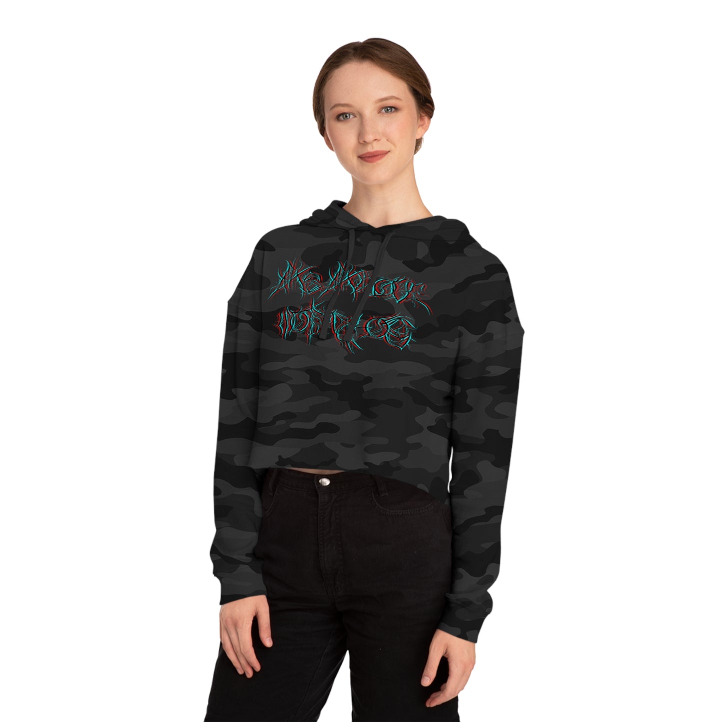 Glitched As Above, So Below Cropped Hoodie