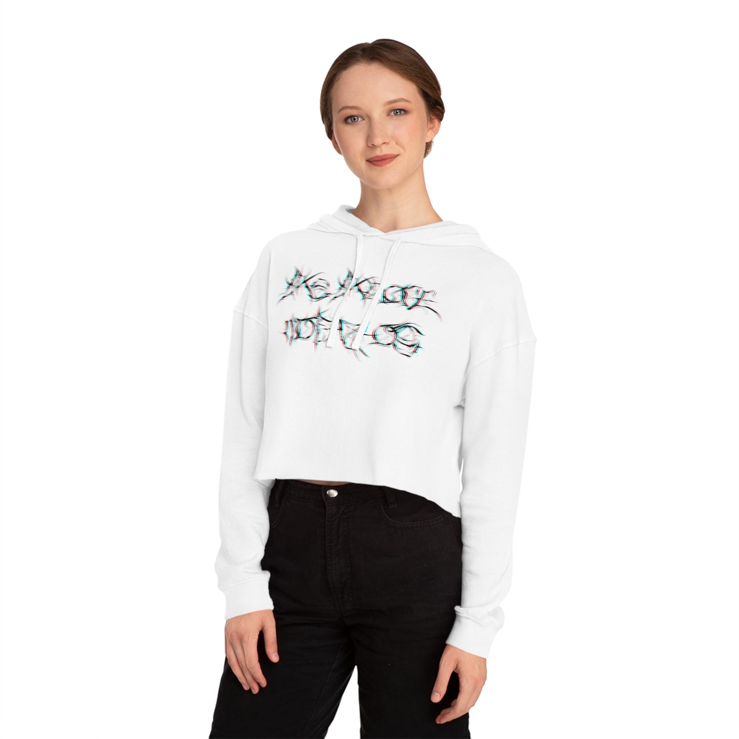 Glitched As Above, So Below Cropped Hoodie