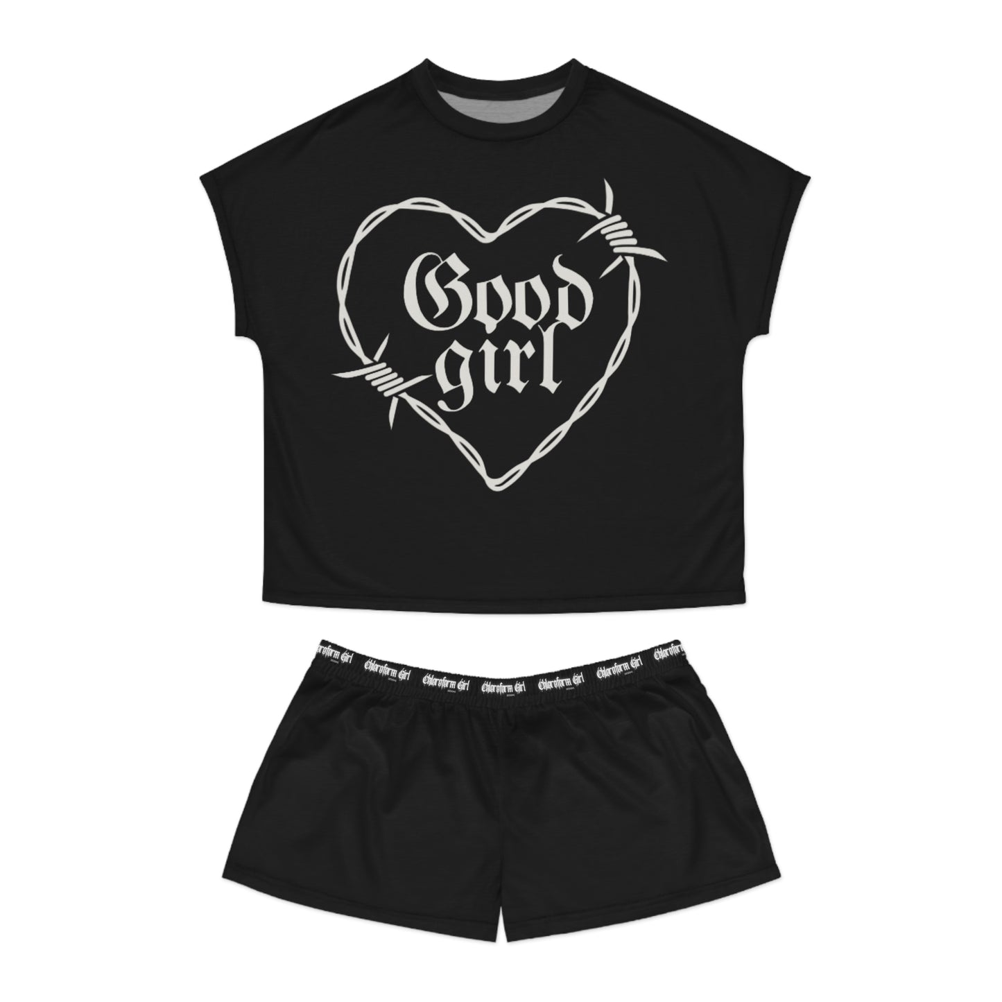 Good Girl Short Pajama Set (Black)