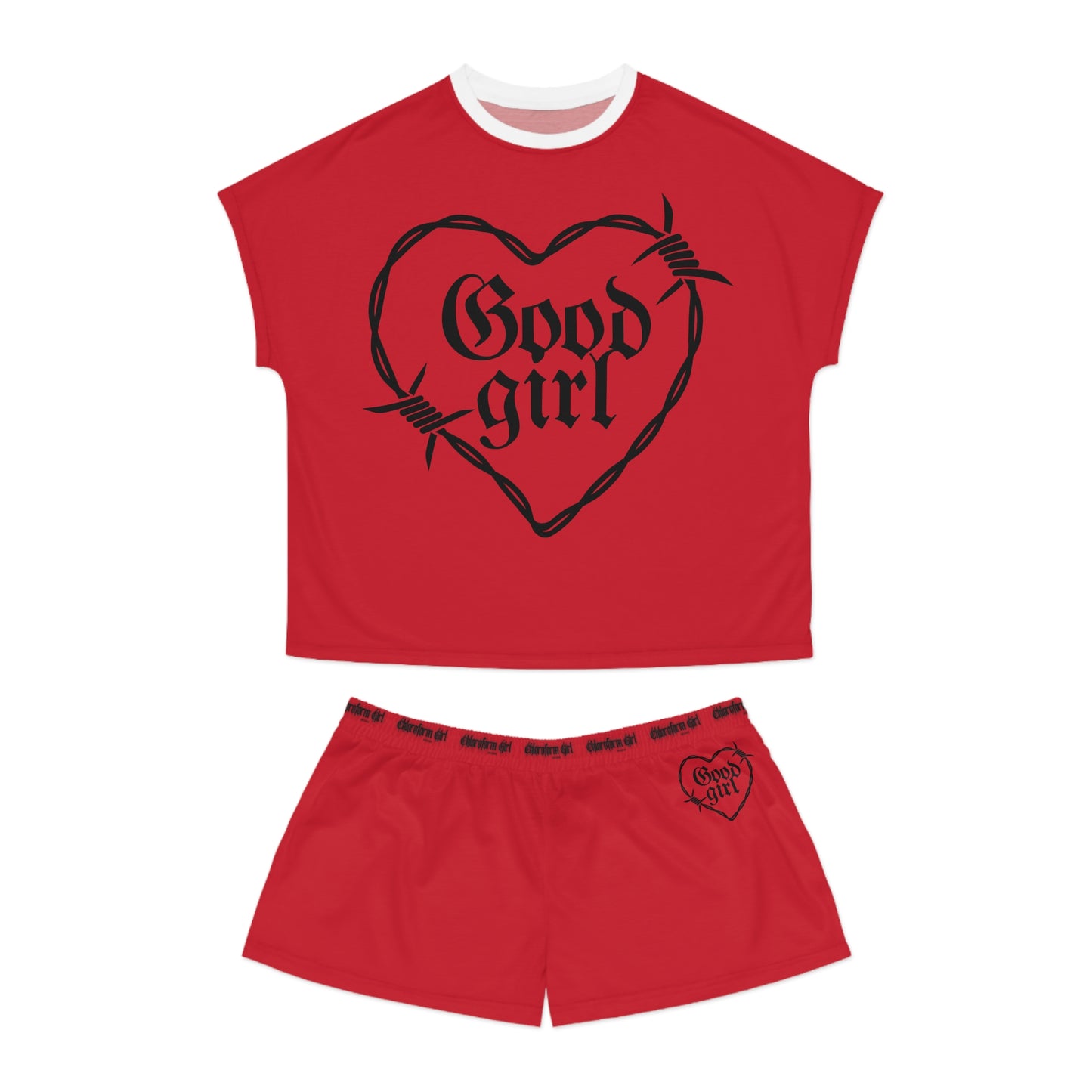 Good Girl Short Pajama Set (Red)