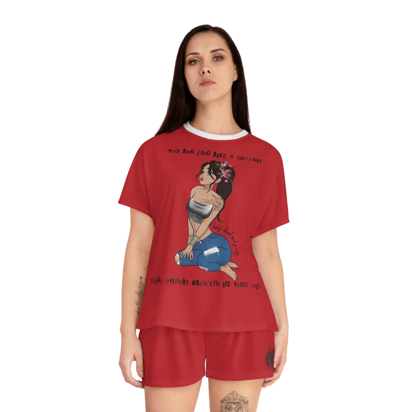 Chloroform Girl Short Pajama Set (Red)