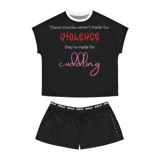 Violent Cuddles Short Pajama Set (Black)