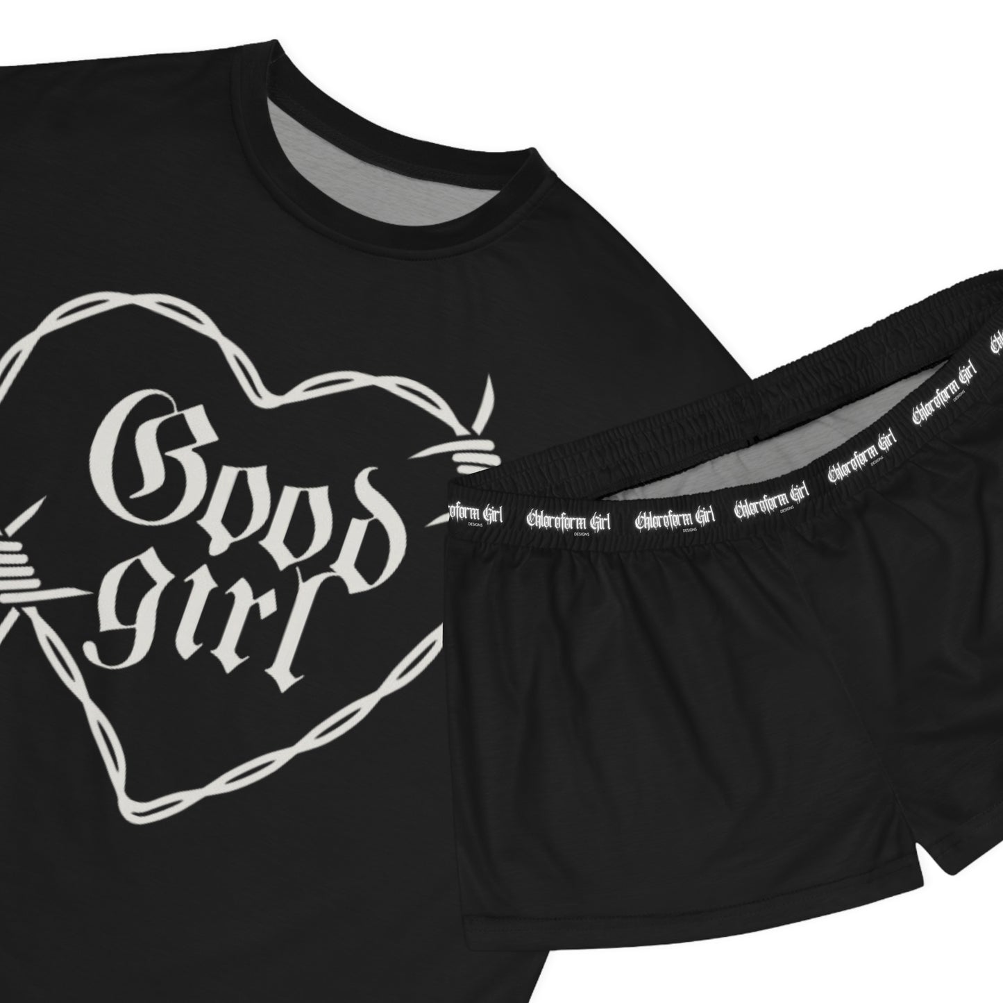 Good Girl Short Pajama Set (Black)