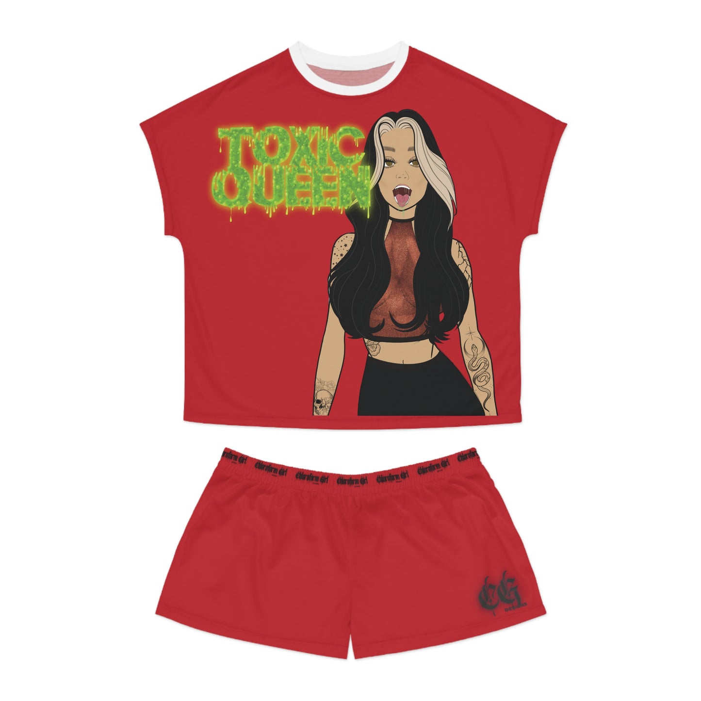 Toxic Queen Short Pajama Set (Red)