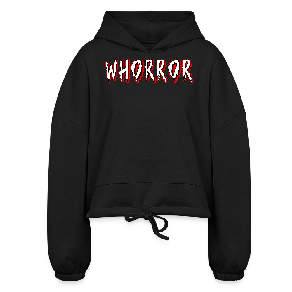 Whorror Drawstring Hoodie - black