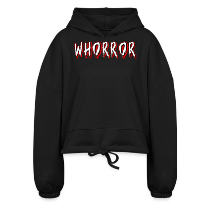 Whorror Drawstring Hoodie - black