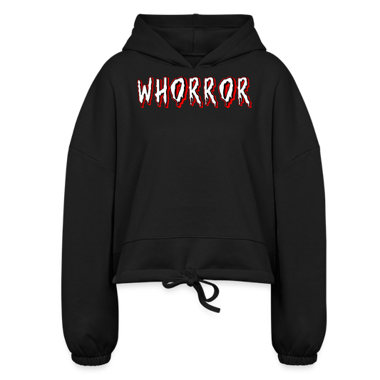 Whorror Drawstring Hoodie - black