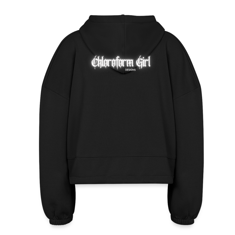 Whorror Drawstring Hoodie - black