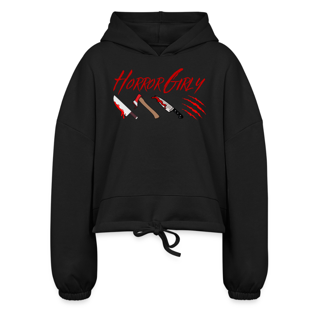 Women’s Cropped Hoodie - black