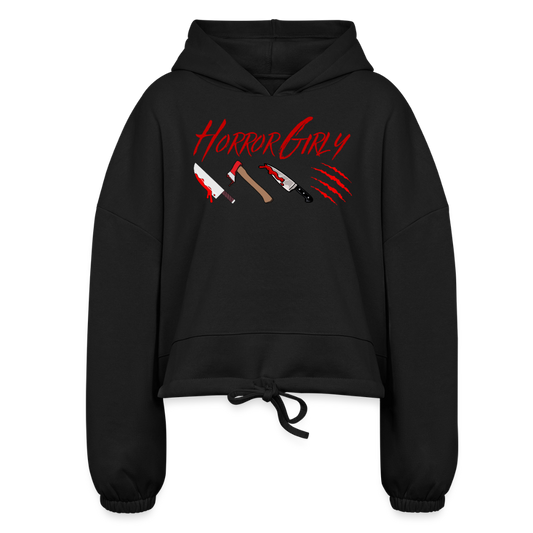 Women’s Cropped Hoodie - black