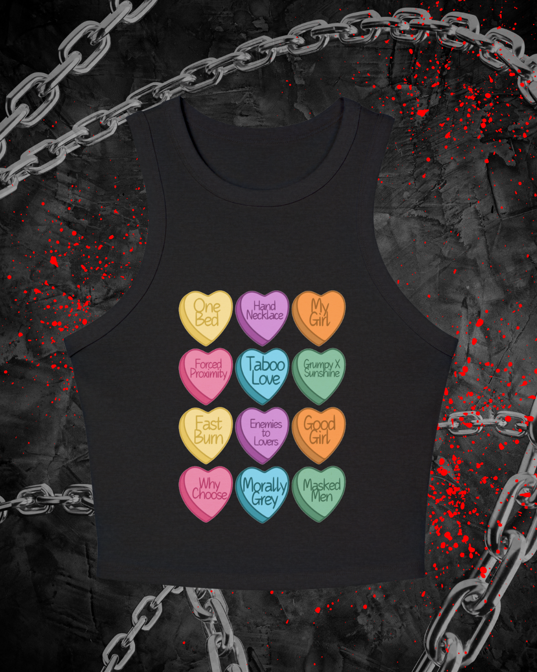 Dark Romance Candy Hearts Racer Tank