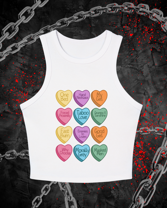 Dark Romance Candy Hearts Racer Tank