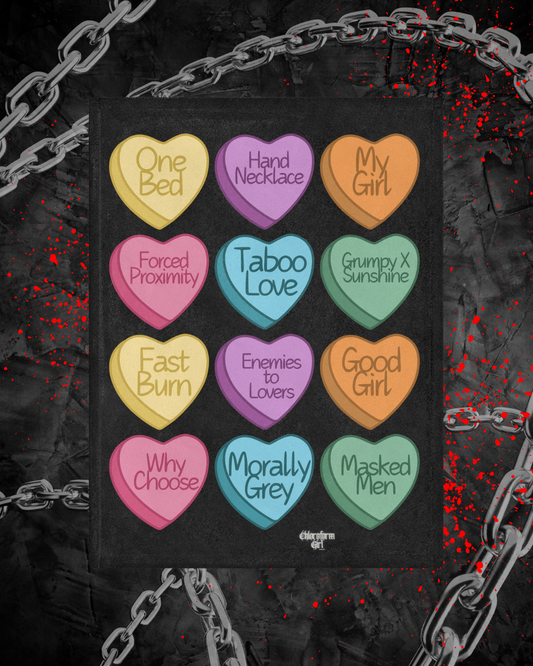 Dark Romance Candy Hearts Microfiber Blanket