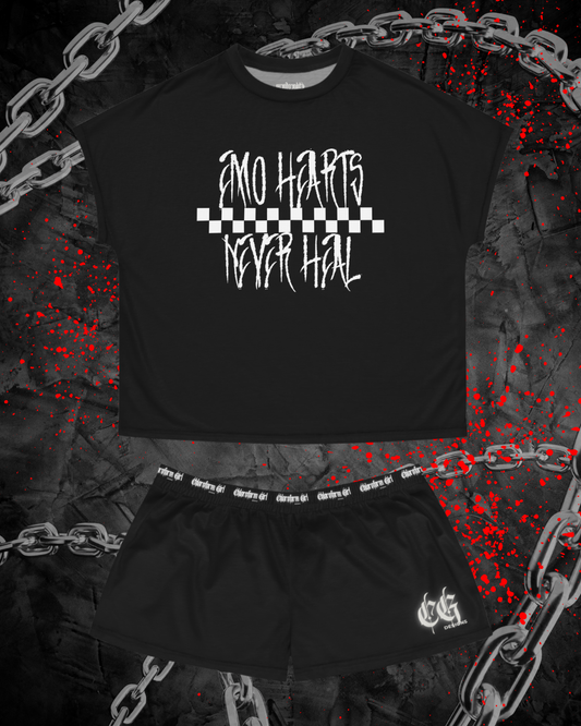 Emo Hearts Short Pajama Set