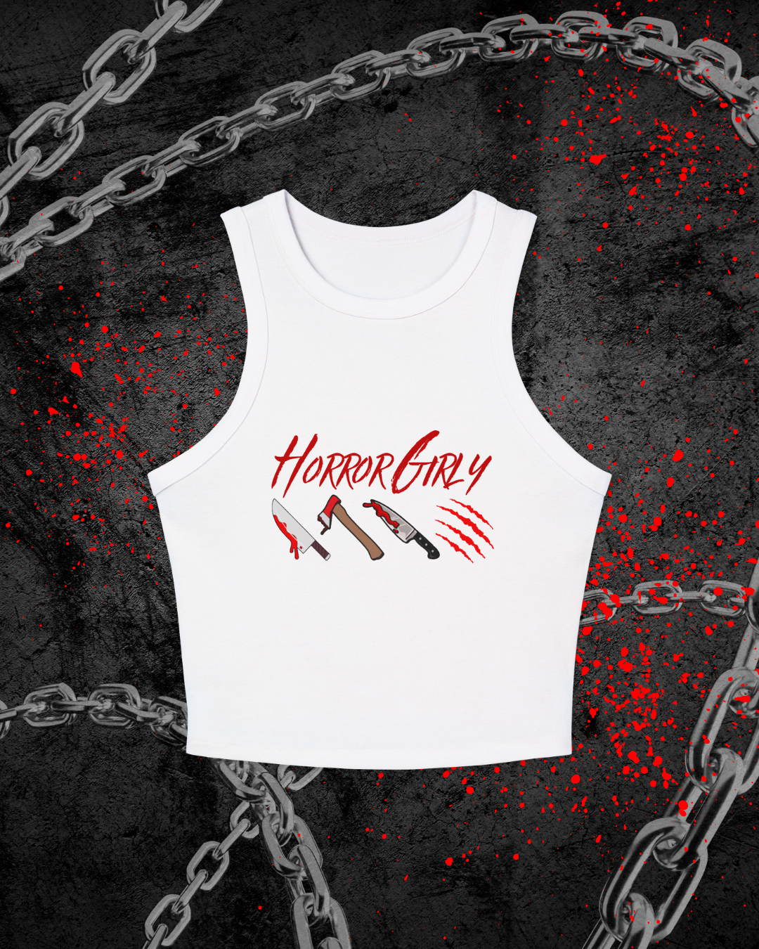 Horror Girly Racer Tank