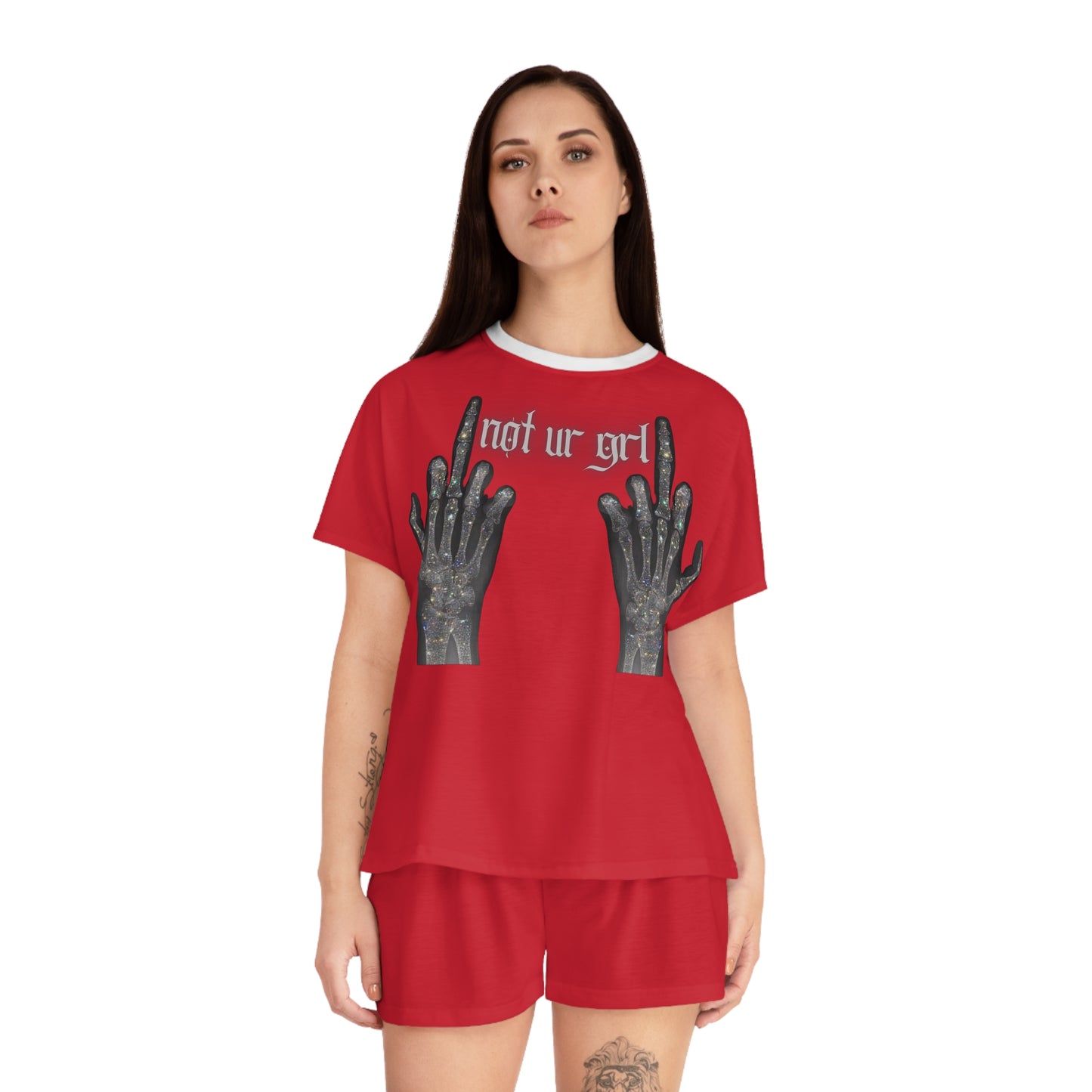 Not UR Grl Short Pajama Set (Red)