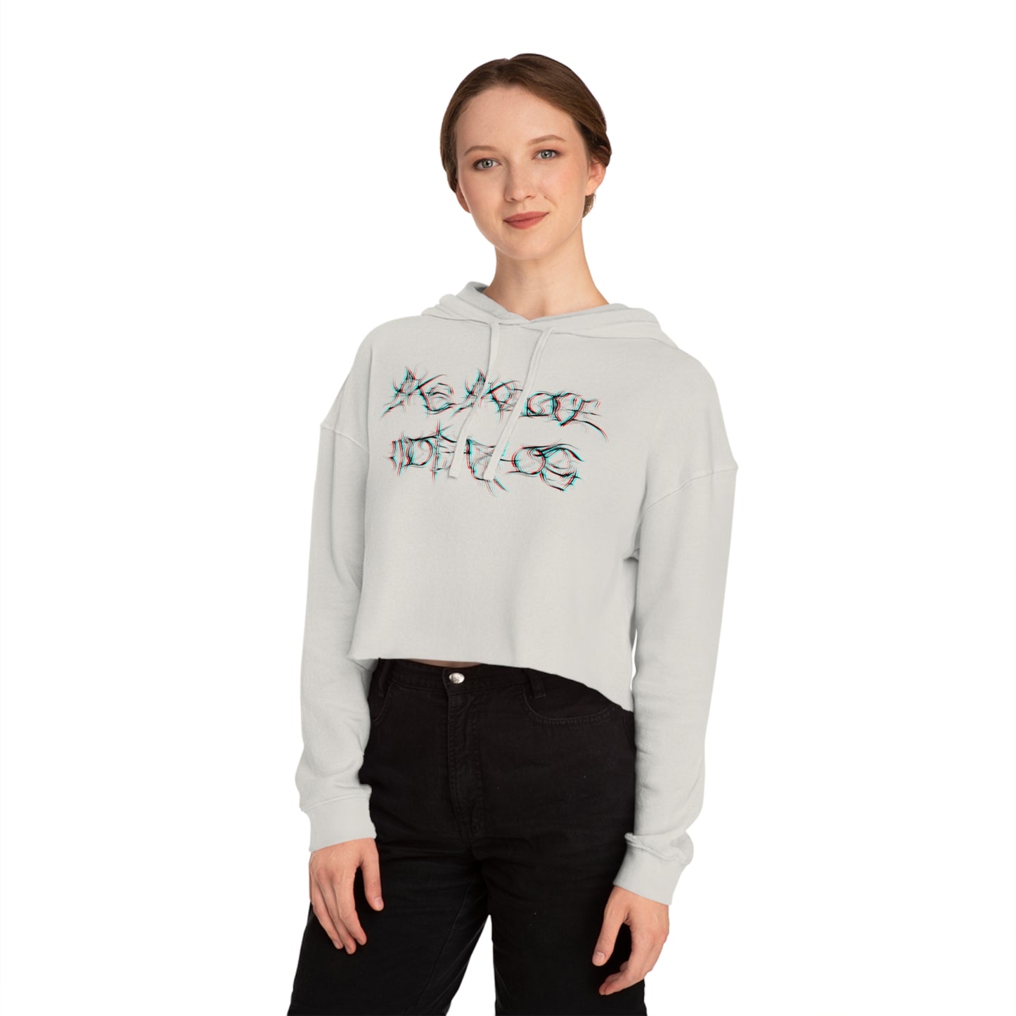 Glitched As Above, So Below Cropped Hoodie