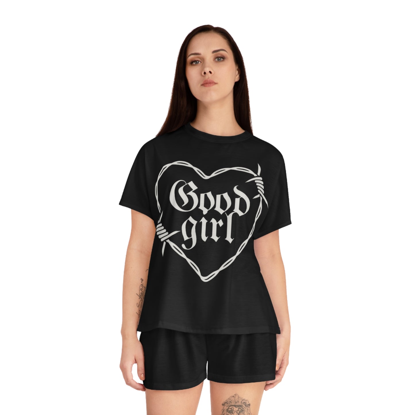 Good Girl Short Pajama Set (Black)