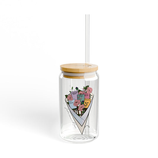 Book Bouquet 16oz Glass