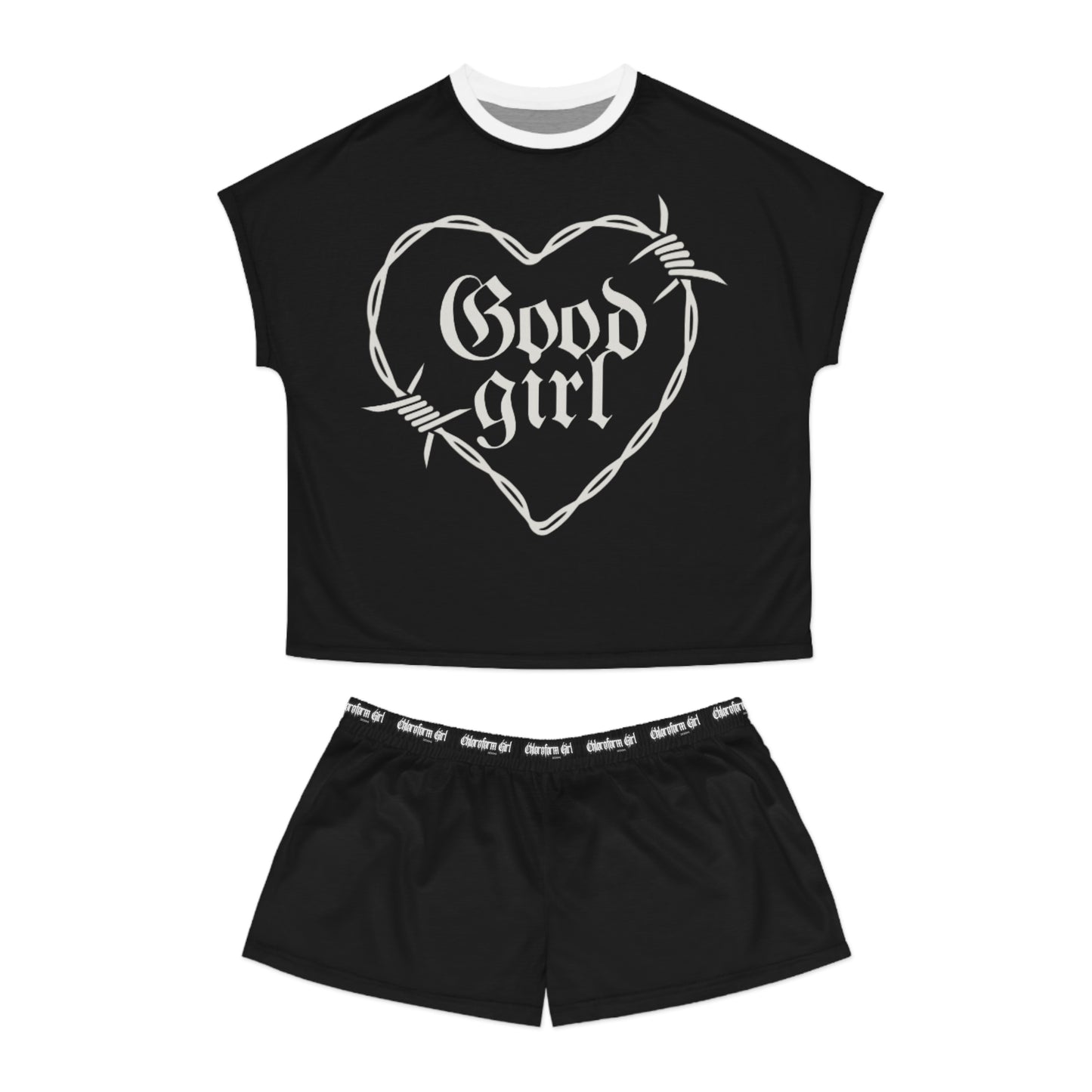 Good Girl Short Pajama Set (Black)