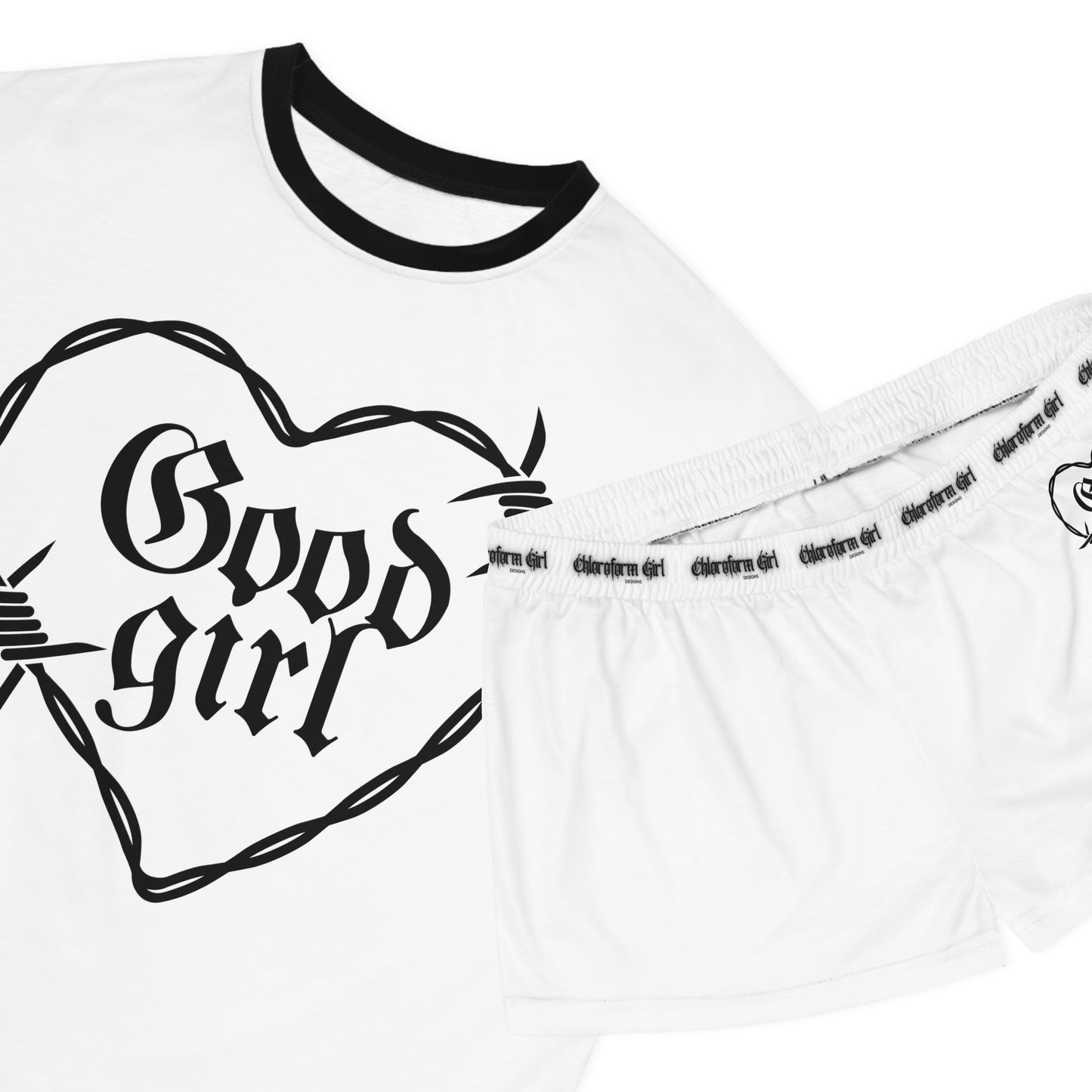 Good Girl Short Pajama Set (White)