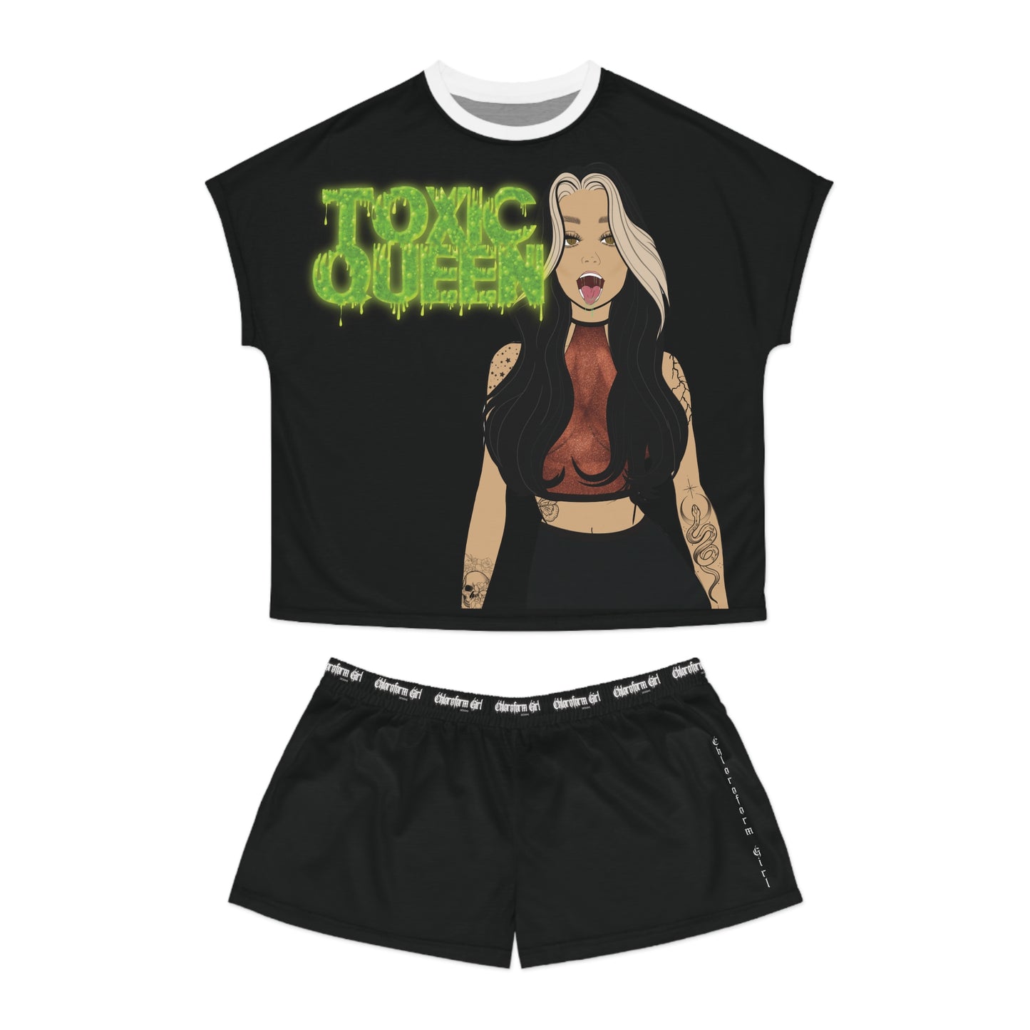 Toxic Queen Short Pajama Set (Black)