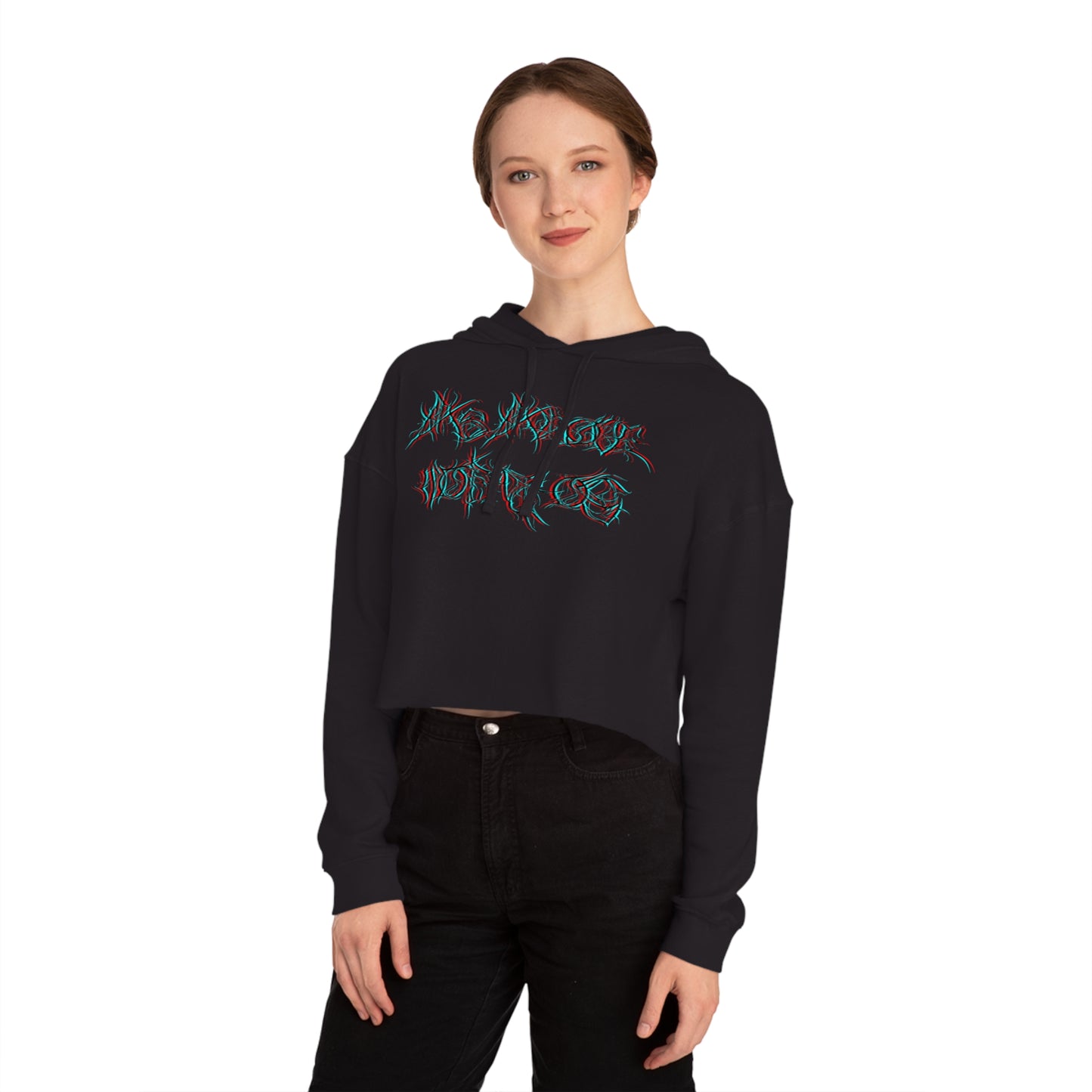 Glitched As Above, So Below Cropped Hoodie